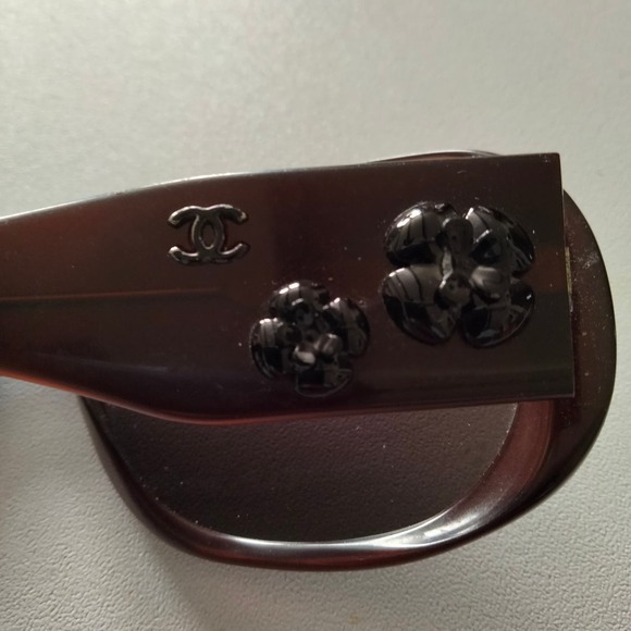 Chanel Brown Camellia Logo Sunglasses Shades Eyewear 538/73